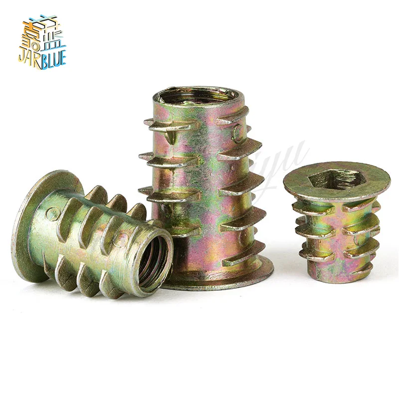 10/20/30/50Pcs M4 M5 M6 M8 Zinc Alloy Thread For Wood Insert Nut Flanged Hex Drive Head Furniture Nuts image 2