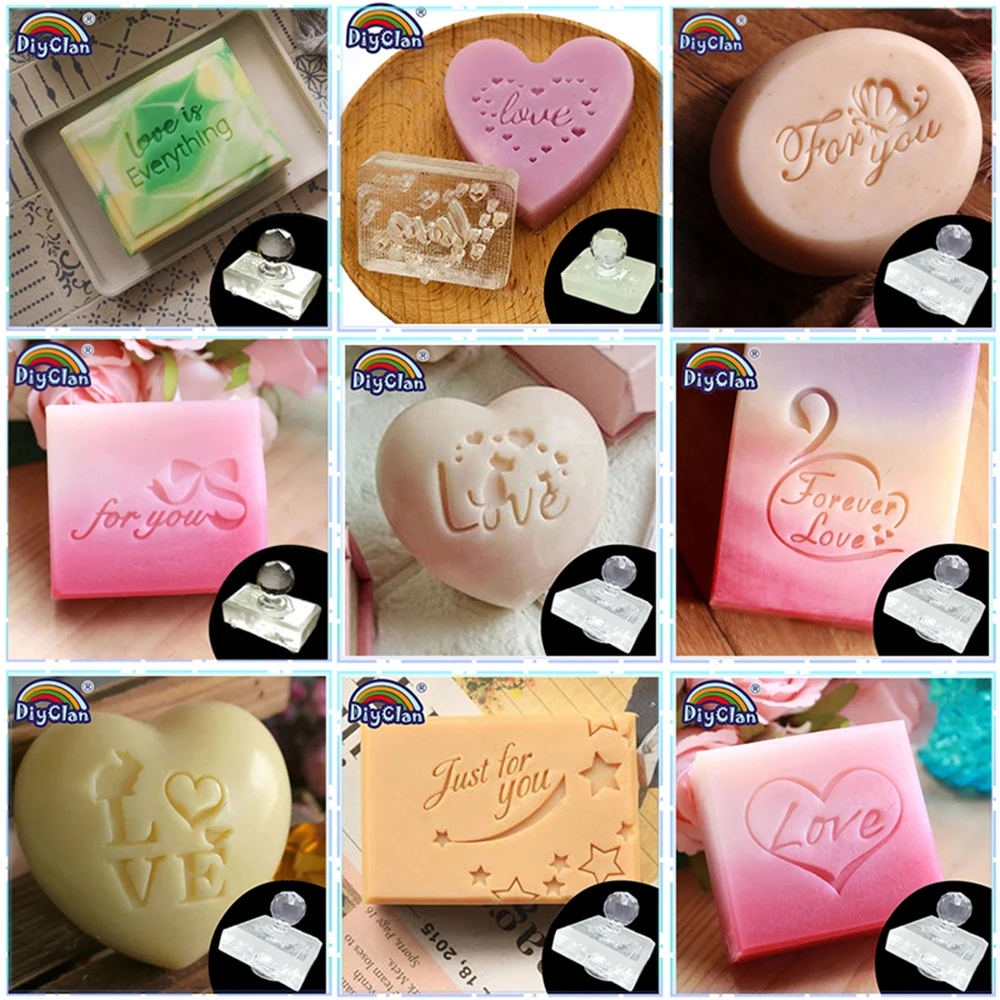 FOR YOU Serie Soap Stamp DIY Handmade Crafts Love Valentine\'s Day Wedding Decoration Soap Tools Transparent Resin Seal