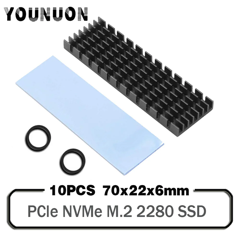 10Pcs Heatsink Heat Dissipation Radiator M.2 NGFF Cooling Heat Sink Heat Thermal Pads for M.2 NGFF 2280 PCI-E NVME SSD