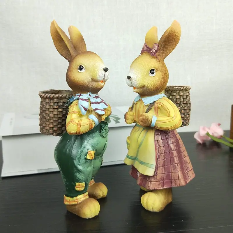 Pastoral rabbit decoration bedroom desktop creative animal ornaments Easter bunny home furnishings