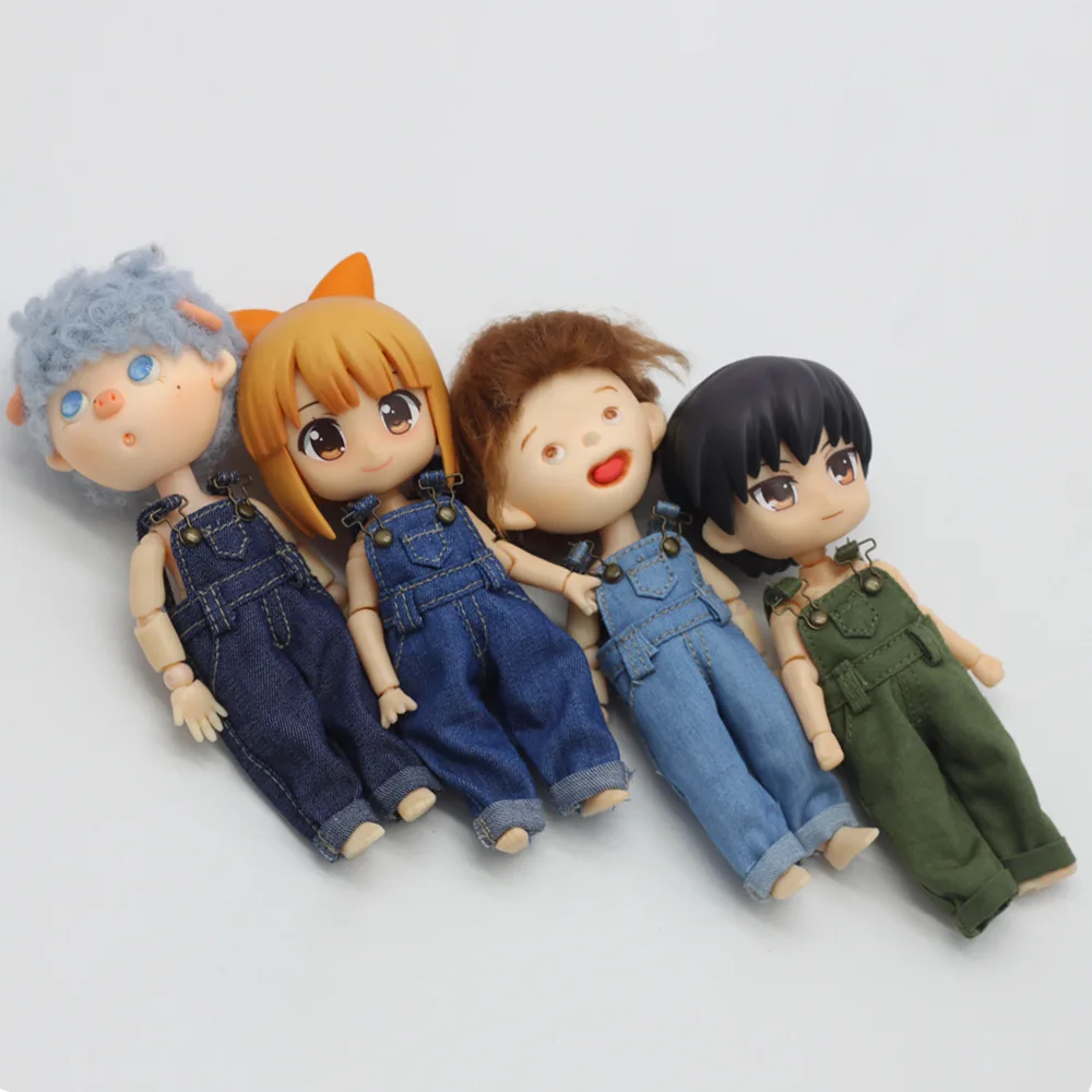HOUZIWA GSC 1/12 Bjd Doll Jeans Overalls Clothes For Dolls OB11
