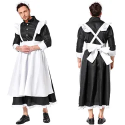 Plus Size Maid Costume for Men Women Appealing Set Stage Waiter Costumes Big Skirt Halloween Cosplay Maid Uniform