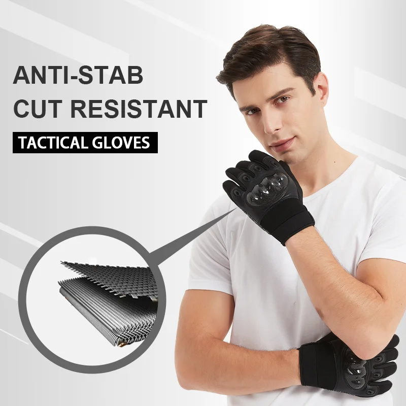 Touch Screen Full Finger Tactical Army Stab-Resistant Gloves Military Protective Work Driving Riding Hunting Gloves