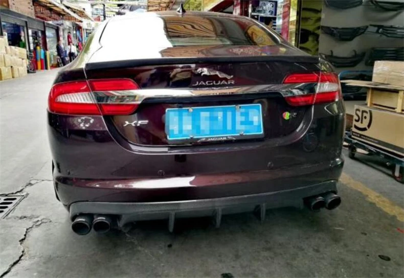 For Jaguar XF XFL 2009 2010 2011 2012 2013 2014 2015 Real Carbon Fiber Rear Diffuser Bumper Spoiler High Quality Upgrade Refits - view 5