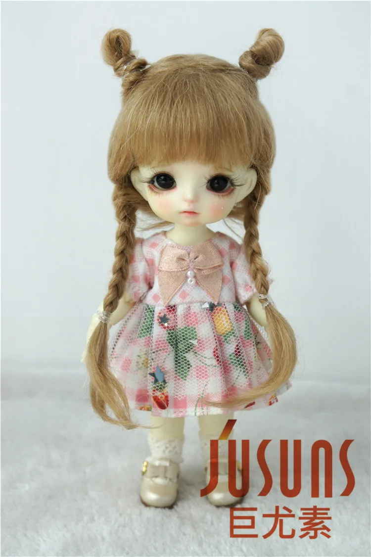 JD545 OB11 YOSD MSD SD Linda trenza BJD Mohair peluca 1/8 1/6 1/4 1/3 pelo de muñeca barato de tamaño 5-6 pulgadas a 8-9 pulgadas accesorios superiores