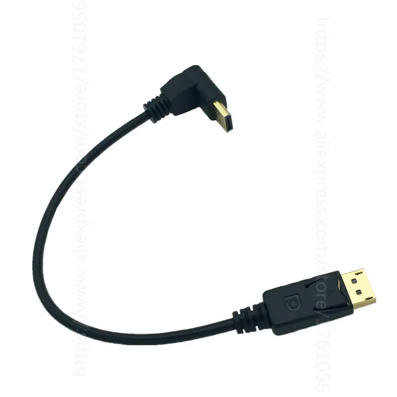 Kable komputerowe kabel 90 stopni w dół lewego prawego kątowy Port wyświetlacza DP DisplayPort kabel męsko-męski 30CM