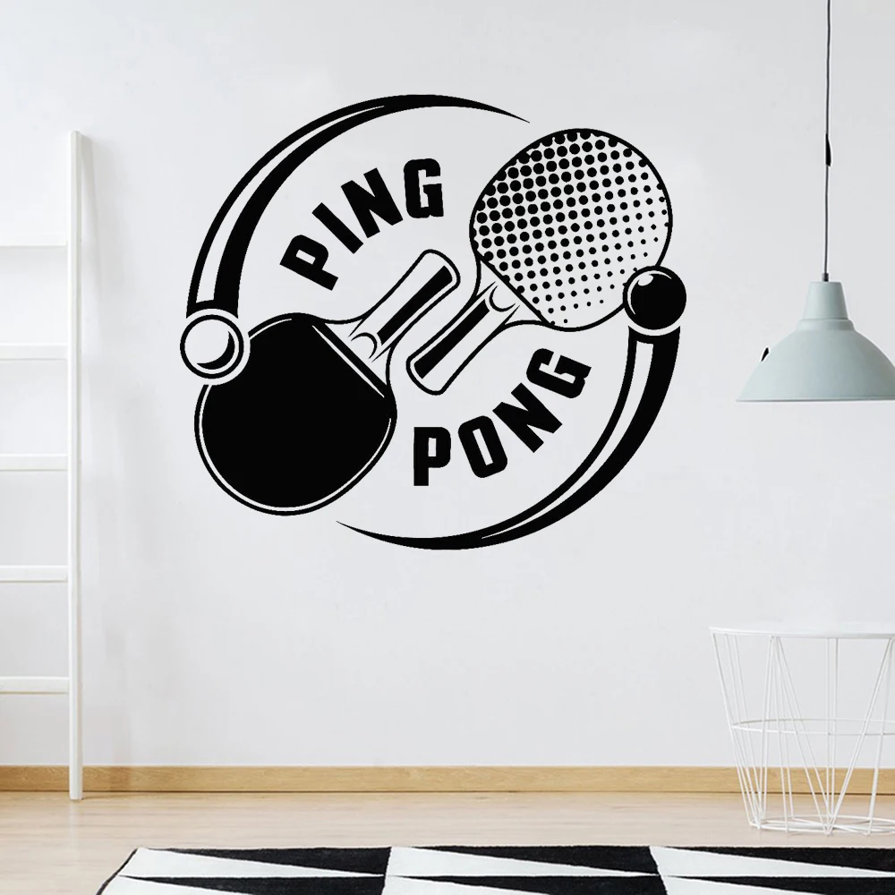 Sport Wall Stickers Table Tennis Games Ping-Pong Sports Racket Vinyl Wall Decal Home Decoration Exercise Room Teen Room Z321