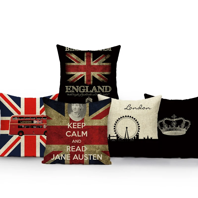 Pillow Case London Style Throw Pillow Covers Beefeater Cushion Cover British Flag Soldiers Pillow Covers Home Decor For Sofa Car