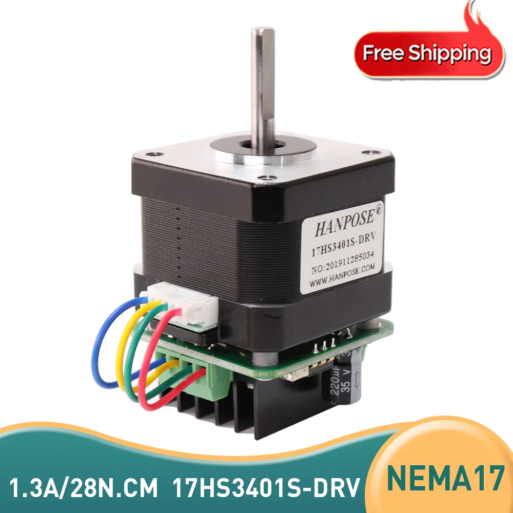 Stepping Motor  With Driver 17HS3401S-DRV 1.3A 28N.CM  Micro Integrated 42 Stepping Motor For 3D Printer Monitor Equipment