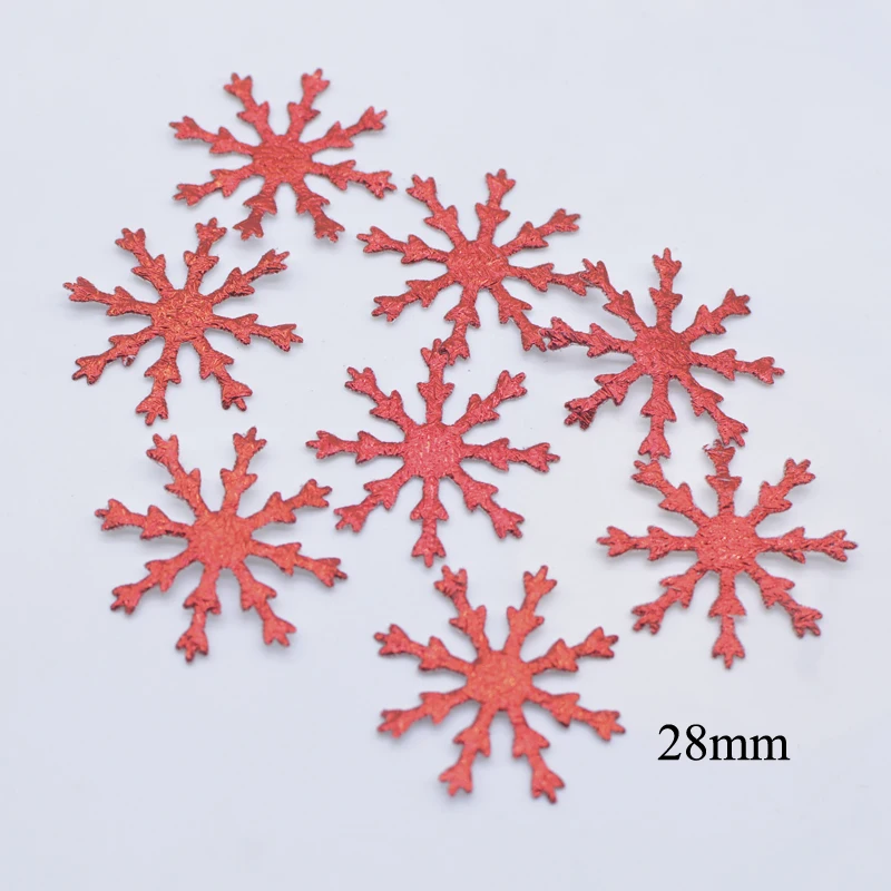 200Pcs 16/23/28mm Snowflake Applique for Party Christmas Decor Crafts DIY Headwear Hat Bow Tree Accessories Patches