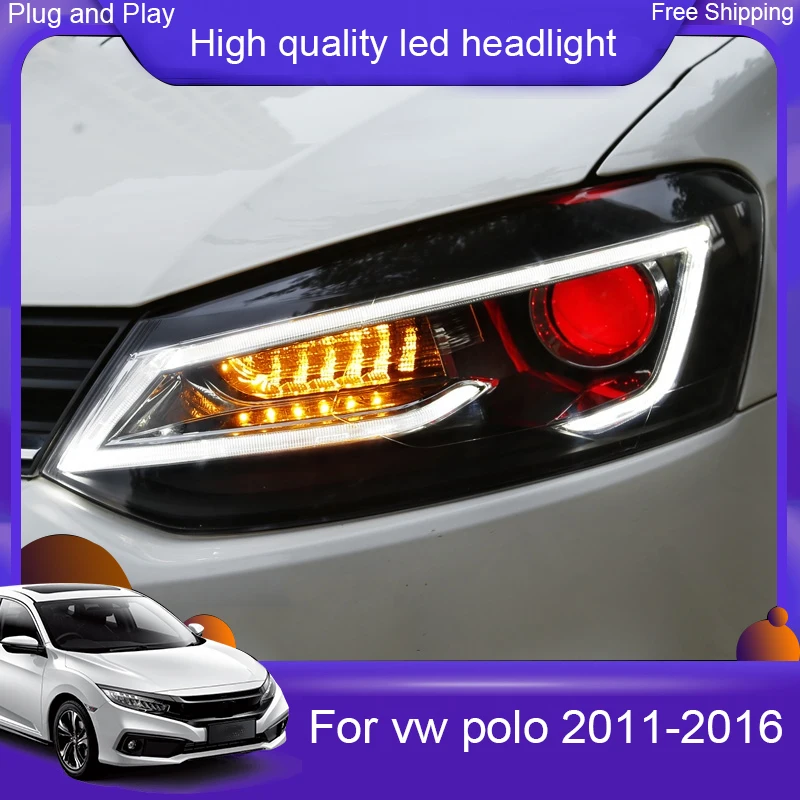 

Передняя фара для автомобиля VW volkswagen Polo 2011-2016, передсветильник фара, противотуманные фары, дневные ходовые огни A5, светодиодная Биксеноновая лампа