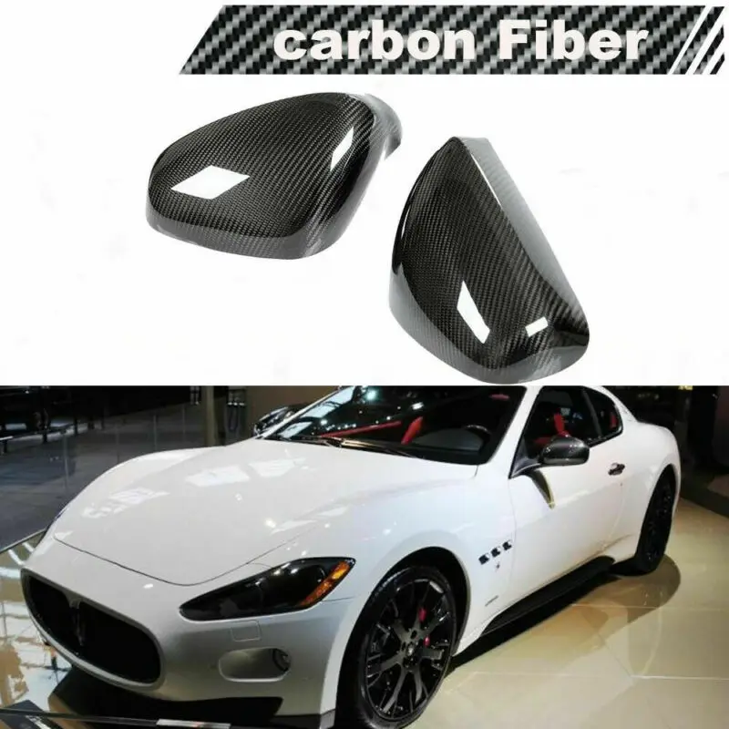 Carbon Fiber Rearview Side Mirror Caps Cover Trim Decoration For Maserati Quattroporte GranTurismo GT GranCabrio GC Accessories