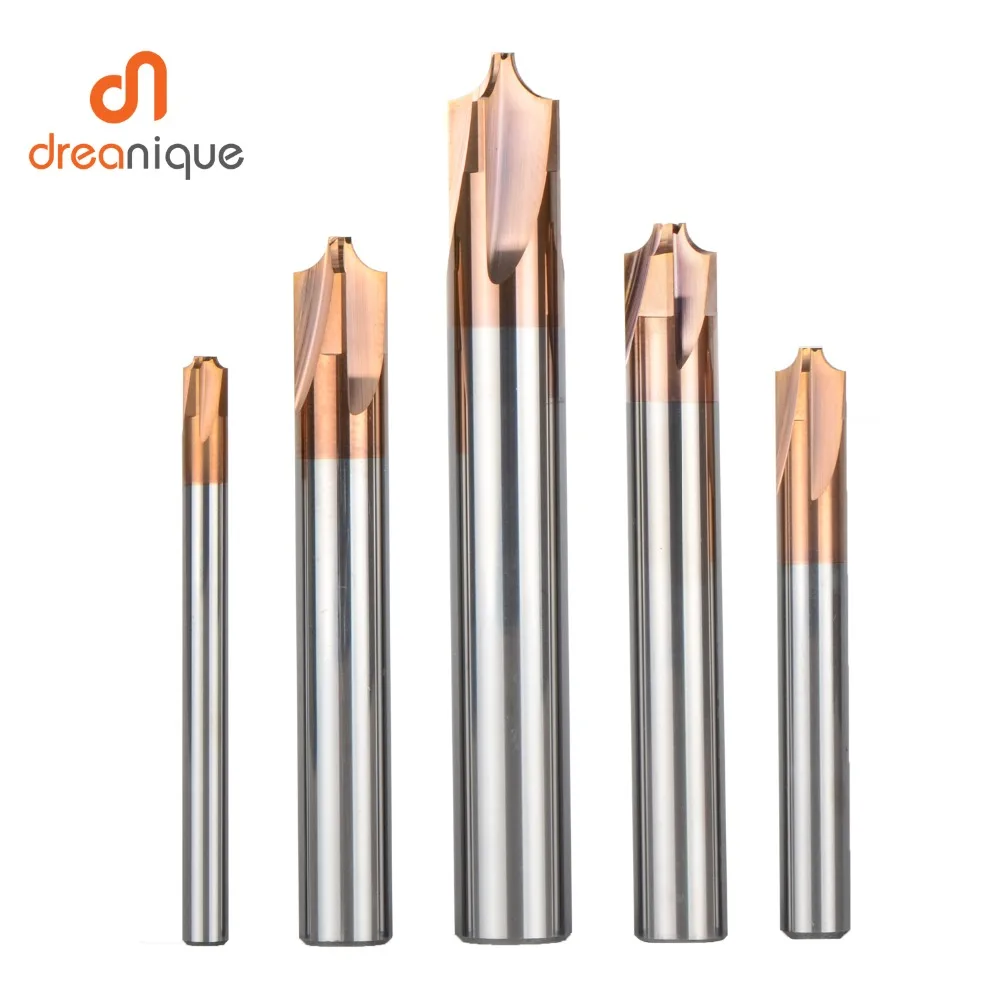 1pc solid carbide chamfer tool milling cutter 4 flute chamfer Router Bit corner rounding R0.5 -R5.0  deburring tool