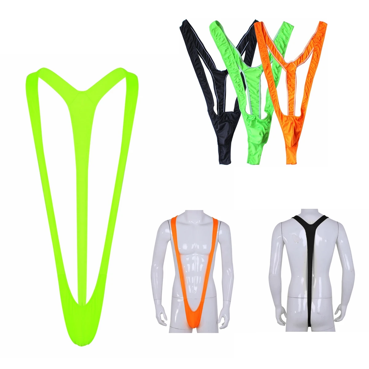 Men Sexy Erotic Lingerie Stretchy Open Thong Mankini Swimsuit Mens Thong Gay Underwear Hot Sexy Swimwear Bathing Suit Bodysuit