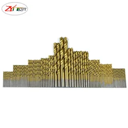 50pcs set 1.0-3.0mm 99Pcs set 1.5-10mm High speed steel titanium plated twist drill set,HSS Straight shank twist drill bit