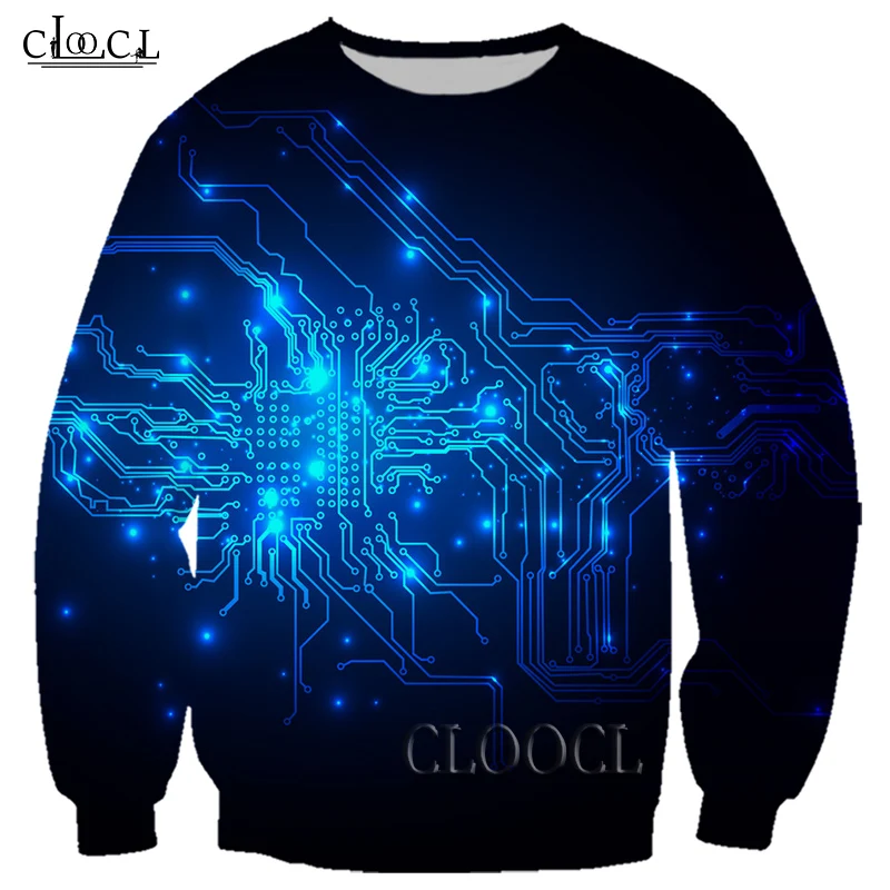 HX Newest Popular Electronic Chip 3D Print Men Women Hip Hop Jogging Sweatshirt Unisex Casual Harajuku Autumn Hot Selling Tops