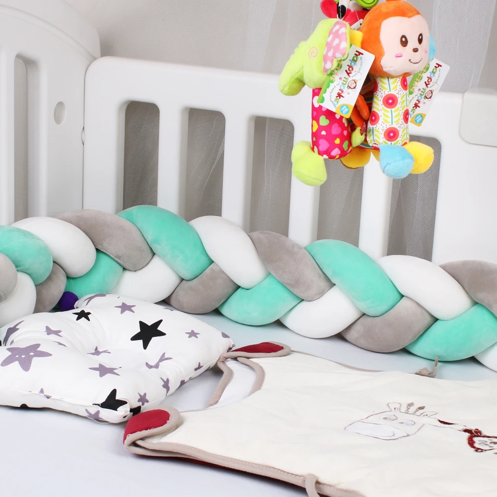 1 M/2 M/3 M/4 M Länge Nordic Knoten Neugeborenen Stoßstange Knoten Lange Verknotet Braid kissen Bebe Baby Bett Stoßfänger in die Krippe Infant Room Decor