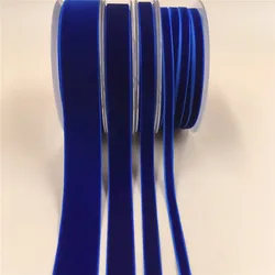 6/9/16mm nastro di velluto blu Royal a faccia singola per Bouquet regalo fatto a mano forniture per imballaggio decorazione per feste a casa ChristmasTape