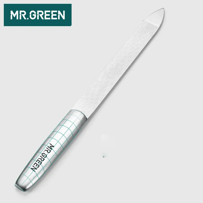 MR.GREEN Durable Nail File Stainless Steel Professional Double Sided Nail Sanding Grinding Buffer Manicure Nail Art Tools