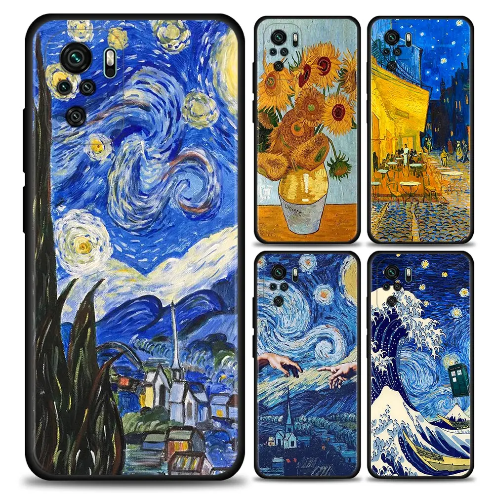 Van Gogh dipinti per Xiaomi Redmi Note 8 8T 9 9T 9S 10 Pro 5G custodia morbida per Redmi 7 7A 8A 9A 9C 9T Cover per telefono TPU