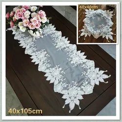 British Lace Embroidered Bead Pendant Tablecloth Balcony Bedroom Small Round Table Piano Cover Cloth Banquet Vase Cup Plate Mat