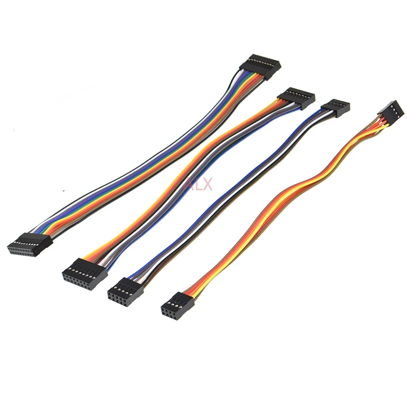 5PCS 20CM double row DUPONT LINE DUPONT connector plug with wire jumper cable 2.54MM 2*2/3/4/5/6/7/8/9/10 PIN P female to female