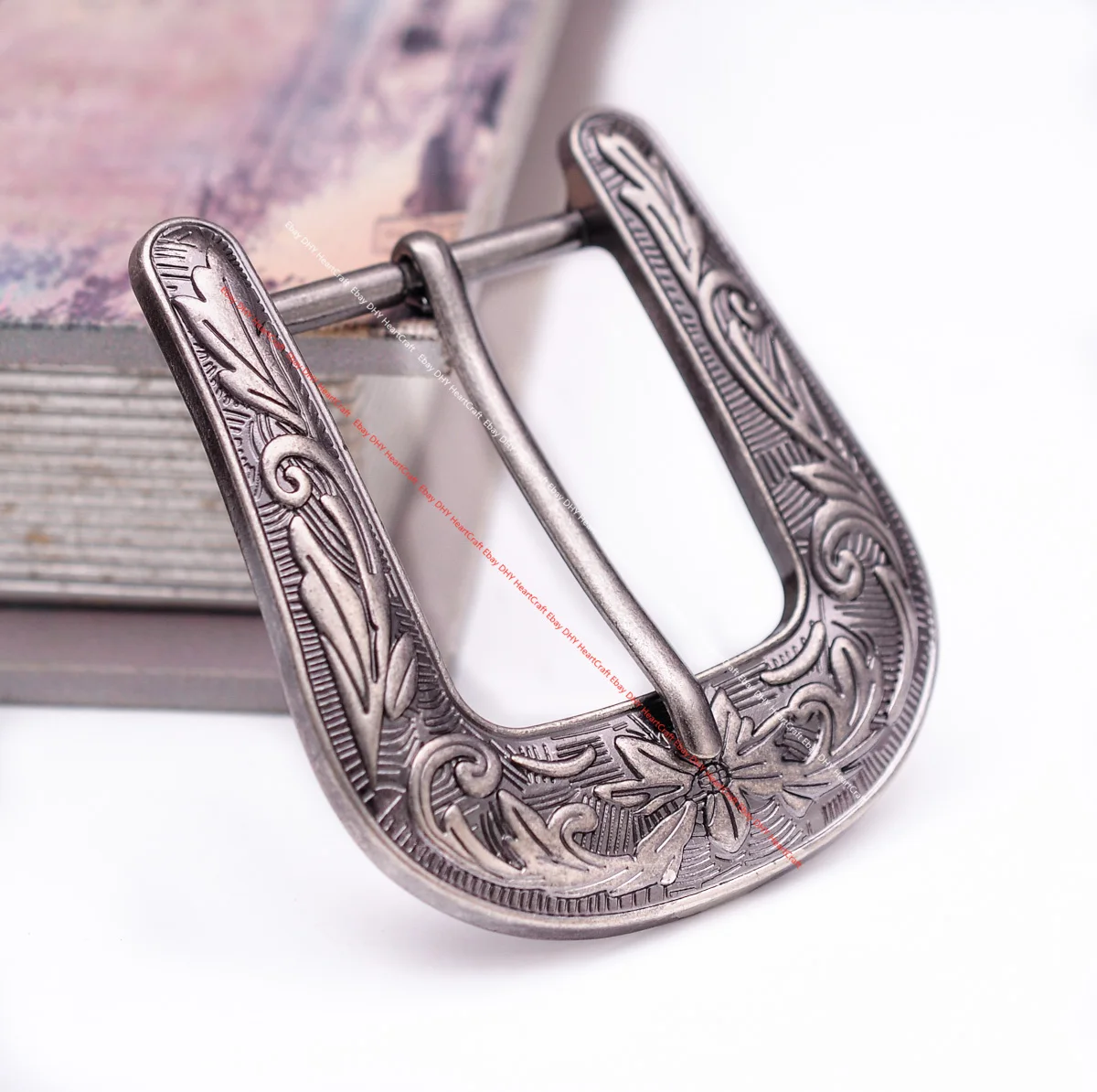Huge Western Cowboy Cowgirl Rodeo 3PCS Set Silver Flower Embrossed DIY Leather Belt Buckle Replacement Fit 35mm Belt Strap