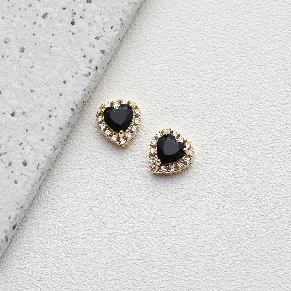 2PCS 12mm Love Zircon Heart Pendant Charms for Jewelry Making Bracelet DIY Hand Made Brass Gold Plated Accessories