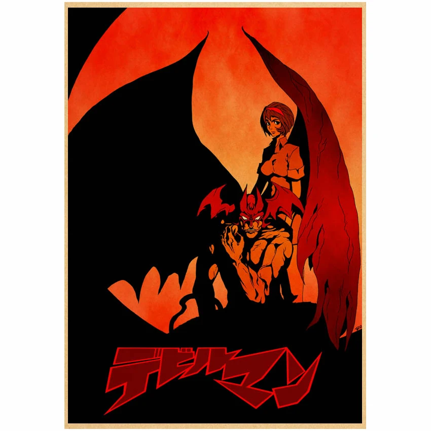 Anime Devilman Crybaby Poster Kraft Paper Prints Posters Wall Art Painting For Home Living Room Bar Decor Cartoon Wall Stickers