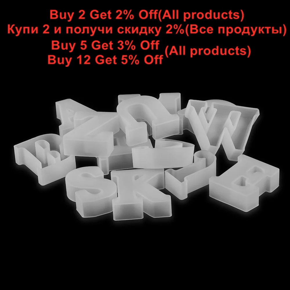 2Size Styles Letter Alphabet Number Silicone Molds Crystal Epoxy Resin Pendant Keychain Mould for DIY Jewelry Making Supplies