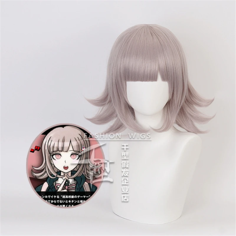 70 سنتيمتر Danganronpa: الزناد سعيد الخراب تأثيري الباروكات انجي يوناغا اللعب طويلة نقية اللون الأبيض الشعر هالوين 1:1 الباروكات