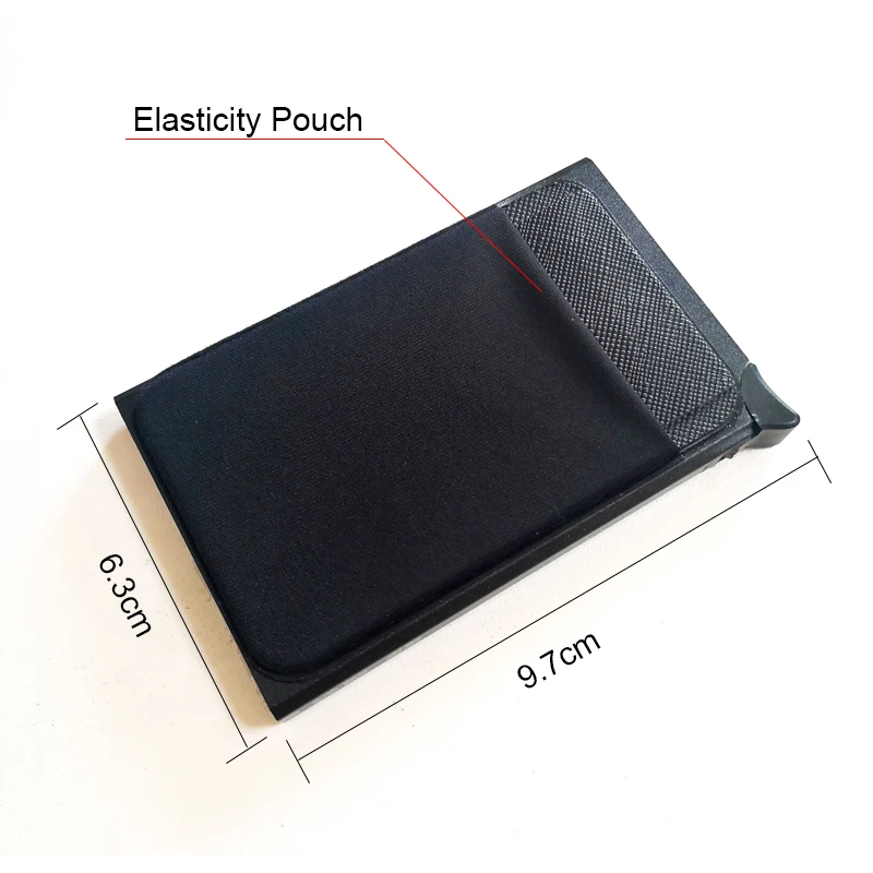 New Creative Mini Metal Smart Automatic Wallet For Man Women Aluminum Credit Card Case RFID Pop-up Bank Card Holder With Pouch