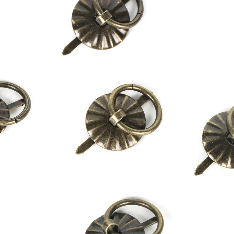 30pcs 19mm Vintage metal tin box decorated handle Mini Drawer Door ring pulls 0.74\