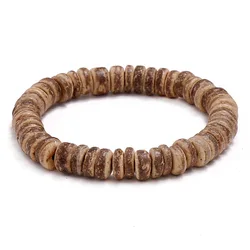 Noter Antique Coconut Shell Strand Bracelet Homme Femme Minimalist Wood Braslet Yoga Meditation Jewelry Prayer Brazalete Pulsera