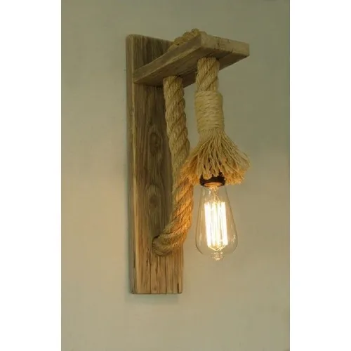 Retro Wooden Wall Sconce Rustic Edison Ceiling Lighting Smart Rack