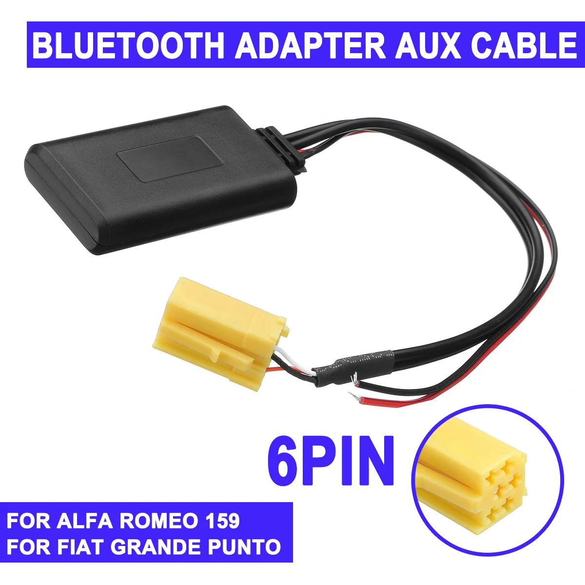 

6 Pin bluetooth Module for Alfa Romeo 159 for Fiat Grande Punto Car Stereo Mini Iso Music Adapter Aux Audio Cable