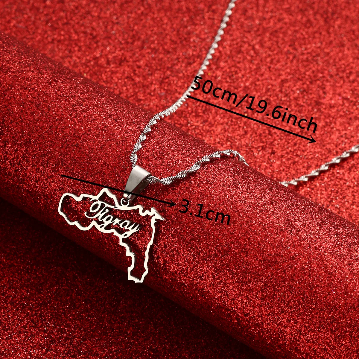 Ethiopia Tigray Region With Heart Pendant Necklaces Charm African Ethiopian Jewelry for Women Girls image 2