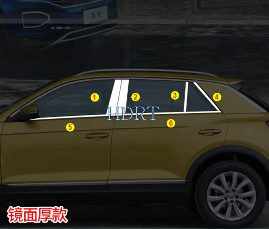 

Декоративная хромированная наклейка на окно автомобиля для Volkswagen VW T-roc 2017 2018 2019 2020