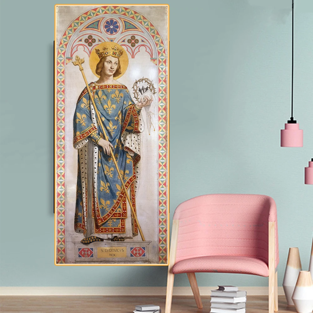 Citon Ingres《Saint Louis, King of France》Canvas Oil Painting World Famous Artwork Picture Modern Wall Art Decor Home Decoration