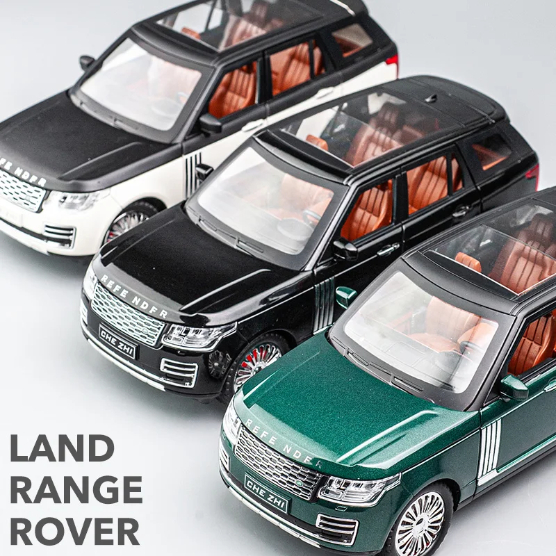 Modelo de coche Land Rover Range Rover Suv 1:24, simulación de sonido y luz, adornos de colección de coches de aleación, juguete para niños, regalos