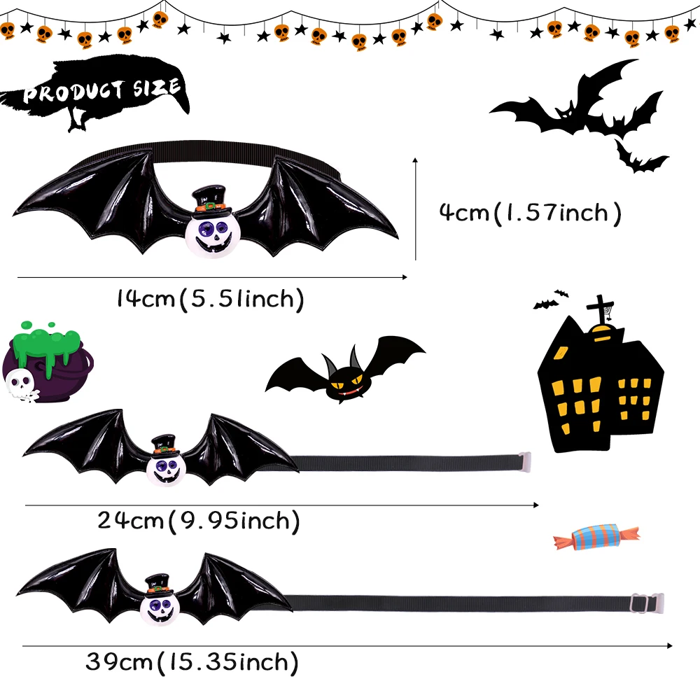 50/100pcs Halloween Pet Accessories Vampier Wings Dog Bow Tie Pumpkin Skull  Dog Supplies Pet Dog Cat Bowties Small Dog Bowtie