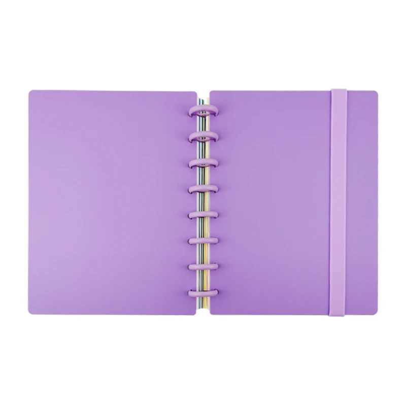 1set Mushroom Hole Notebook Colour Shell Cover with Binding Disc Button Elastic Strap Planner Binder Notepad Binding Accessories