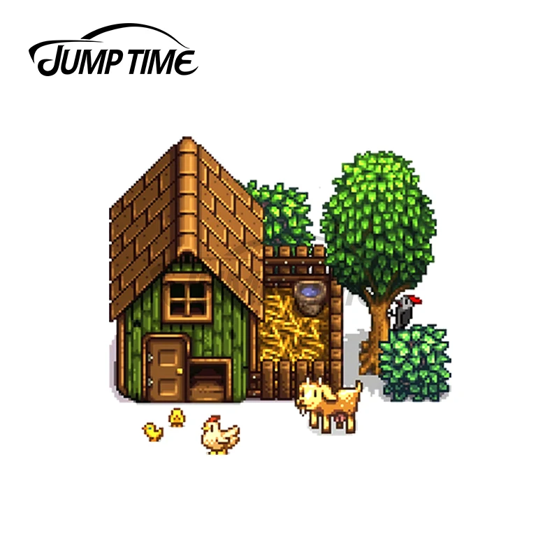 JumpTime 13 x5cm For Stardew Valley Chicken Coop Fine Car Stickers Vinyl Car Sticker Bumper Decoration Anime Scratch-proof Decal