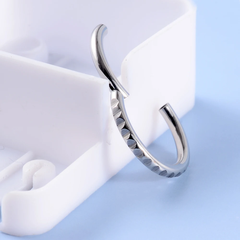1pcs Stainless Steel Septum Clicker Hoop Ring Nose Labret Ear Tragus Cartilage Daith Helix Earrings Studs Body Piercing Jewelry