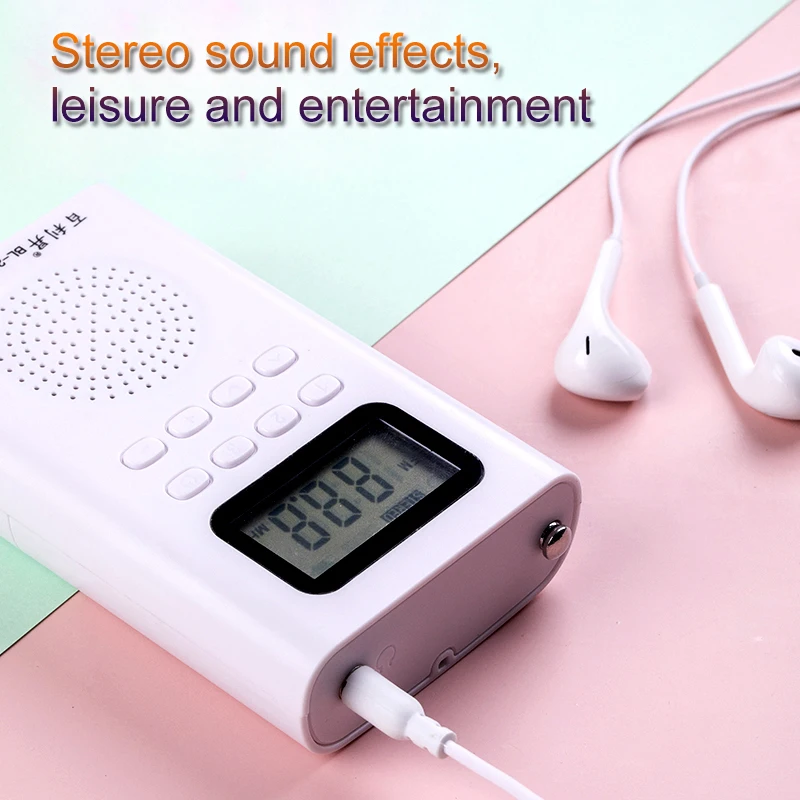 Mini FM Radio Receiver Music Player with LED Display 3.5mm Headphone Jack Support TF Card Play Portable Digital Display radio