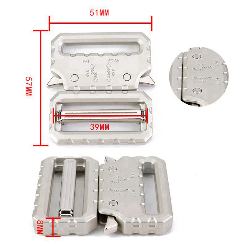 Hebilla de cinturón táctico de 25mm y 38mm de ancho, hebillas de Liberación lateral rápida, correas para bolsos Diy, accesorios para equipaje al