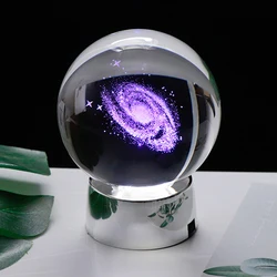 6CM 8CM 10CM Laser Engraved Solar System Ball 3D Miniature Planets Model Sphere Glass Globe Ornament Home Decor Birthday Gift