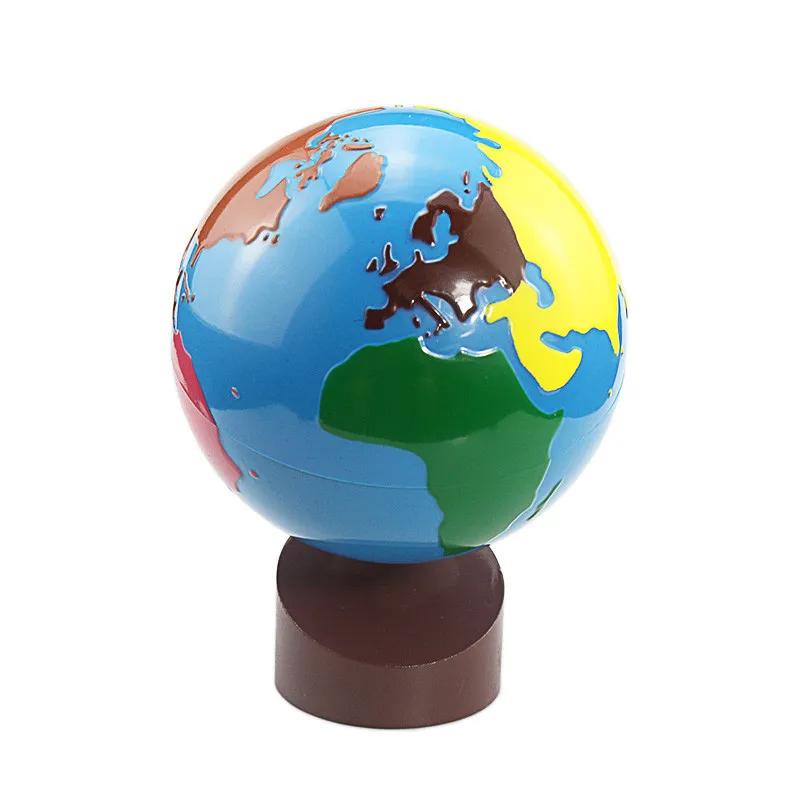 Montessori Geography Toys Geographic Globes Earth Globe Toy Plastic and Wood Material Colorful Sand  Globes Learning & Education