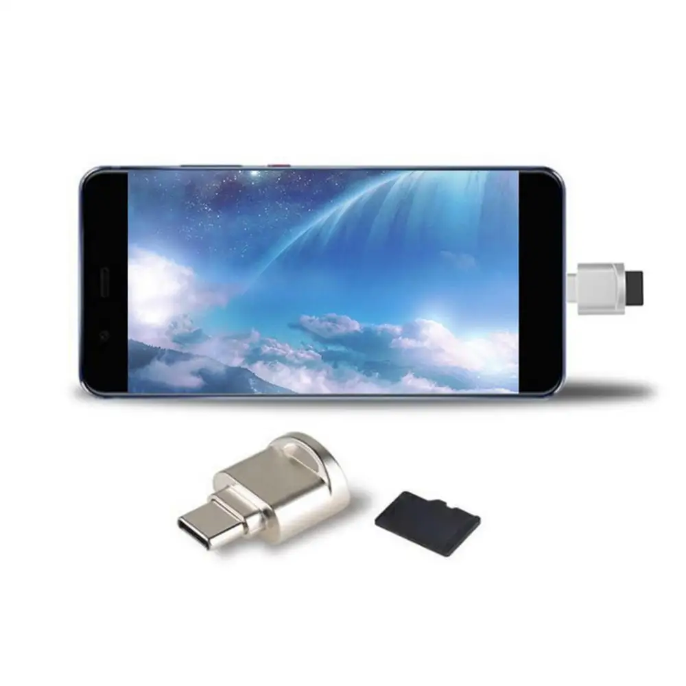 Adattatore OTG Mini Metal USB 3.1 Micro safe Digital TF Memory type-c Card Reader