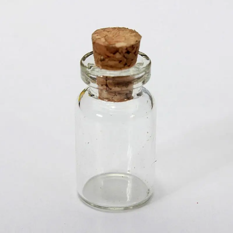 10/20/30pcs 0.5ml/1ml/2ml/5ml Clear Glass Jars Vial with Cork Stopper for Sample Perfume container wedding home Decoration Gifts